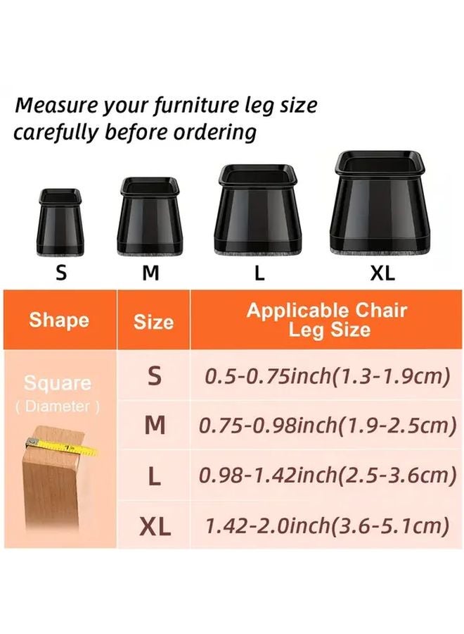 Square Silicone Chair Leg Protectors M Size Non Slip Furniture Pads For Hardwood Floors - Image 3